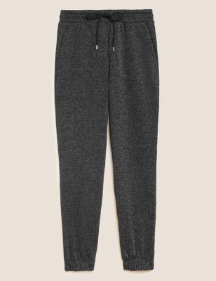 Cotton Rich Metallic Tapered Joggers
