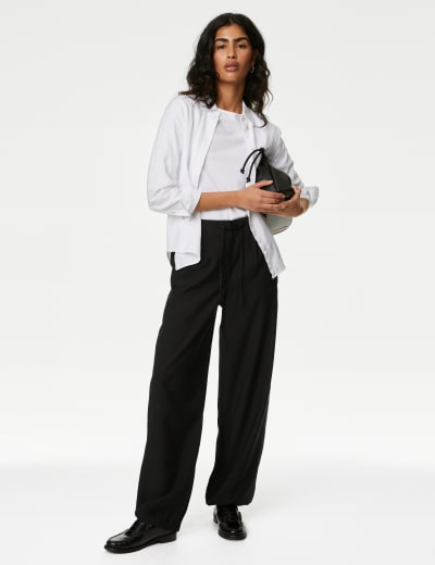 M and s black trousers ladies cheap