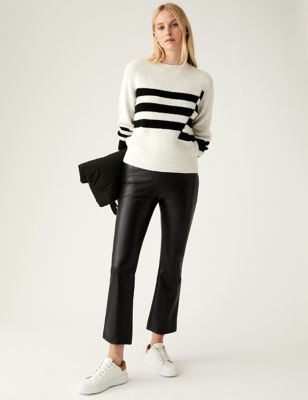 High Waisted Cropped Flared Leggings