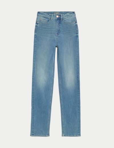 High Waisted Embellished Straight Leg Jeans, M&S Collection