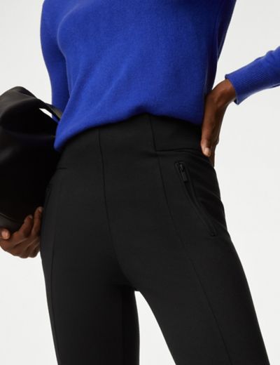 Ex M&s Womens Leggings Plain Stretchy Heatgen Thermal Black Regular - Top  Brand Outlet UK