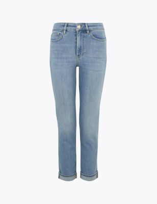 m&s white cropped jeans