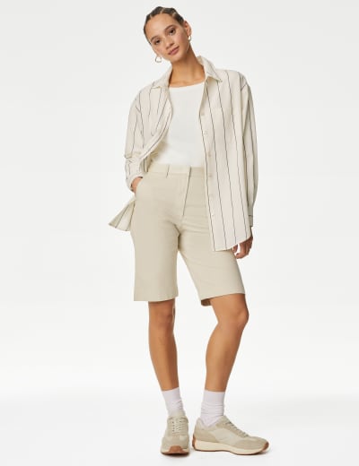 High rise chino shorts sales
