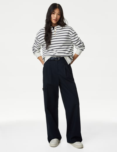 Wide leg linen trousers marks and spencer discount