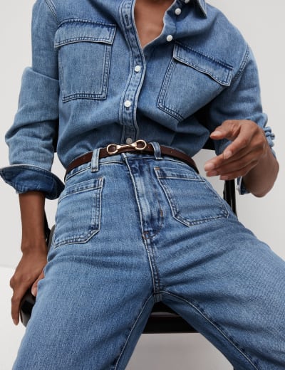 Women's patch pocket jeans store