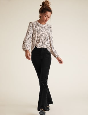 m&s flared trousers