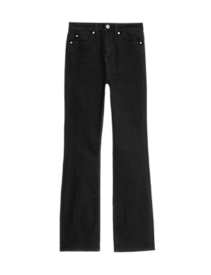 elasticated waist bootcut jeans
