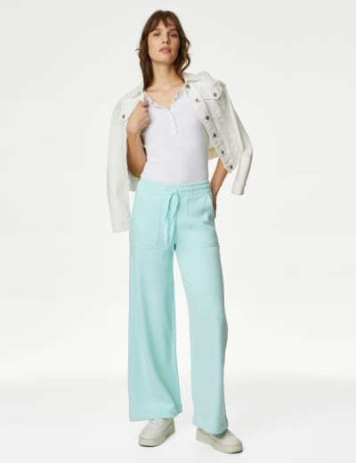 Cotton wide online leg joggers