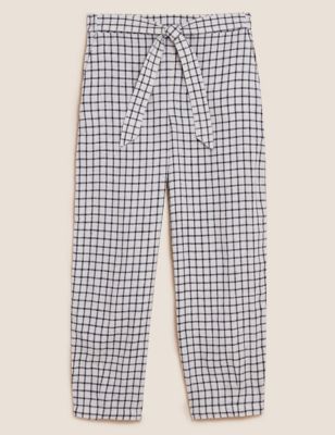 Pure Linen Belted Balloon Trousers