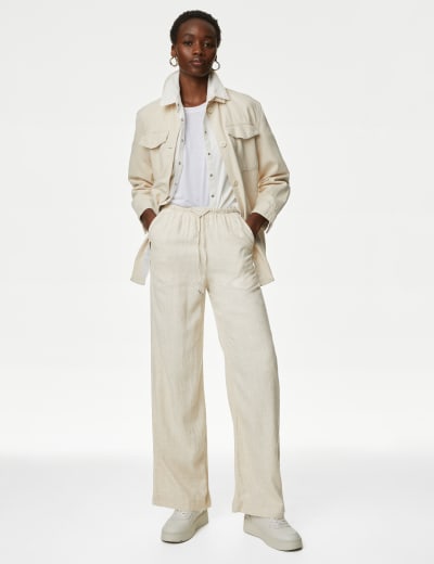 Linen rich best sale wide leg trousers
