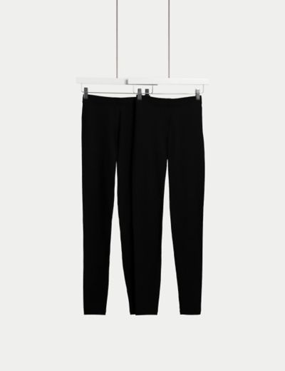 M&S Girls Cotton With Stretch Plain Leggings 5-6 Years Black - Compare  Prices & Where To Buy 