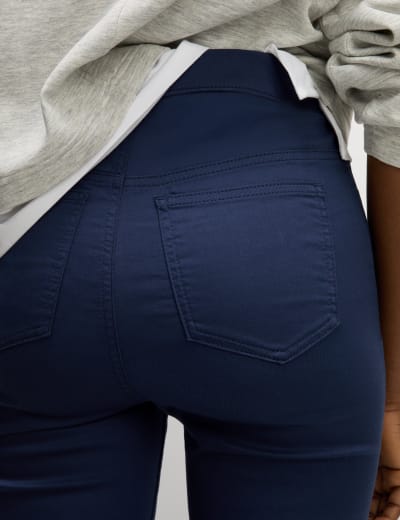 Blue Night Gray Front-Pocket Jeggings