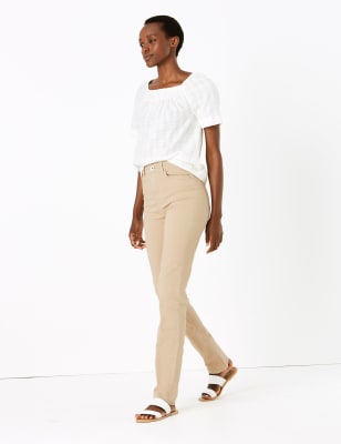 womens beige straight leg jeans