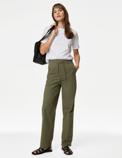 Straight Leg Elasticated Trousers