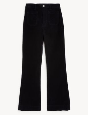 Corduroy Flared Patch Pocket Trousers