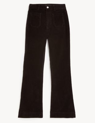Corduroy Flared Patch Pocket Trousers