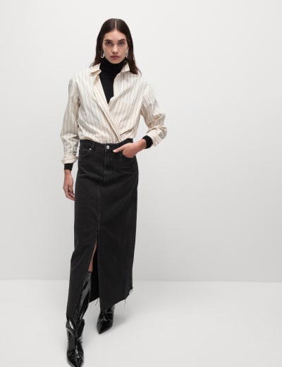 Long denim skirt size 16 sales