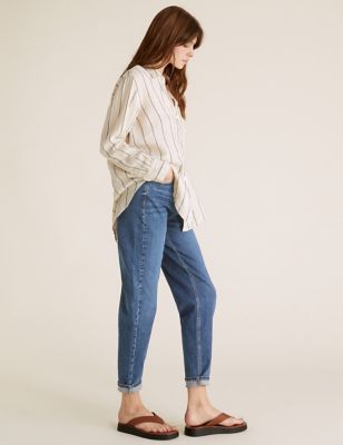 white cropped jeans m&s
