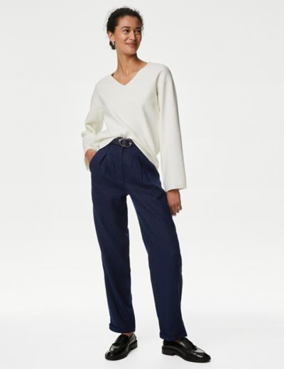Linen Tapered Trousers, M&S Collection