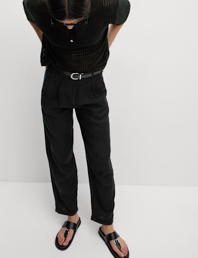 Marks and spencer ladies 2025 wide leg linen trousers