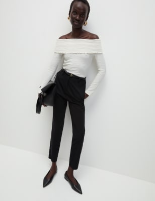 black slim fit trousers womens