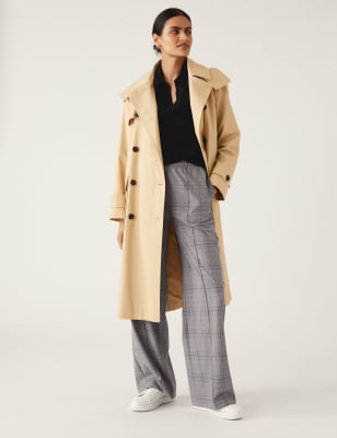 m&s wide leg elasticated waist trousers