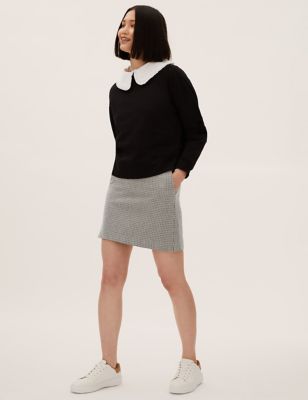Checked Mini A-Line Skirt