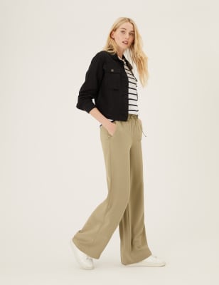 petite wide leg trousers m&s