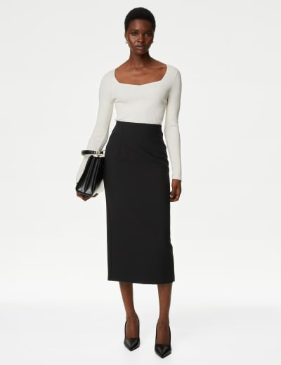 M&s silver leather skirt deals