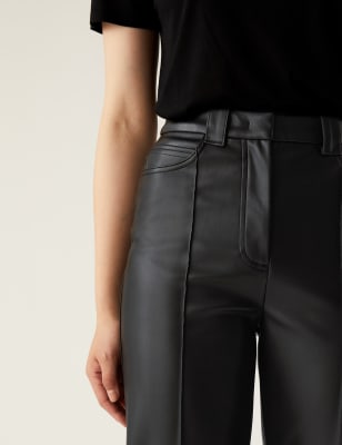 m and s faux leather trousers