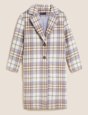 Checked Relaxed Longline Coat