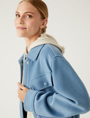 Twill Relaxed Collared Longline Shacket