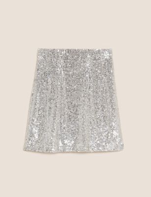 Sequin Mini A-Line Skirt