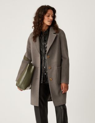 Twill Single Breasted Relaxed Tailored Coat