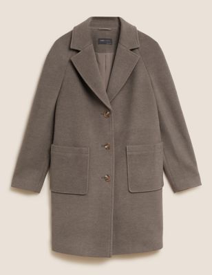 Twill Single Breasted Relaxed Tailored Coat