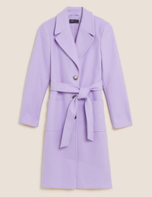Belted Single Breasted Tailored Coat