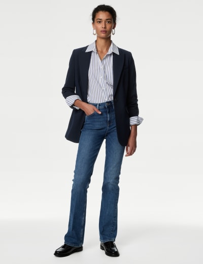 Women's Petite Single Breasted Relaxed Blazer