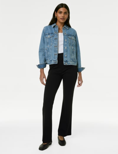 Jersey Elasticated Waist Flared Trousers M S Collection M S