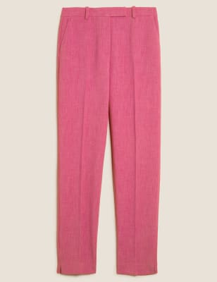 Marks & Spencer M&S Collection Ladies Cotton Blend Slim Fit Ankle Grazer Joggers in Green | UK