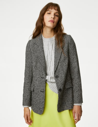 Tweed Relaxed Checked Single Breasted Blazer 9 of 32
