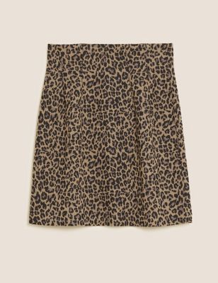 Jersey Animal Jacquard Mini A-Line Skirt