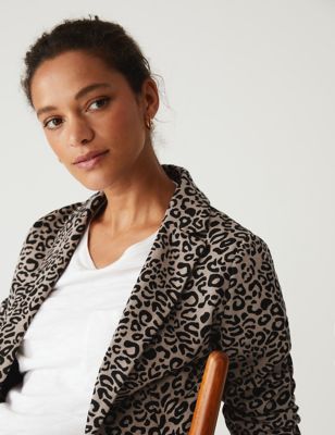 Jersey Relaxed Leopard Print Blazer