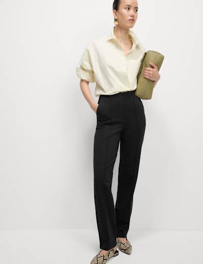 Jersey Slim Fit Ankle Grazer Trousers