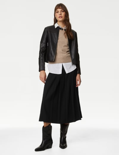 Womens pleated skirt marks shop and spencer