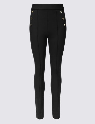 Брюки скинни с серебряными кнопками