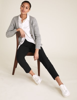 plus size slim leg trousers