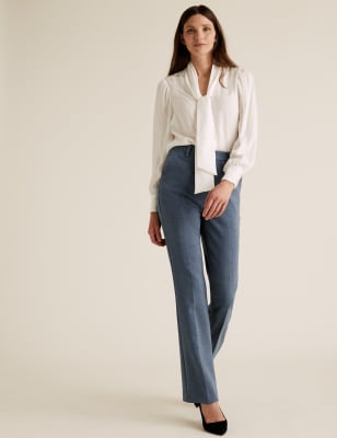 m&s flared trousers