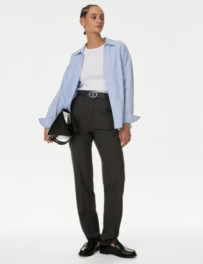 Straight Leg Trousers with Stretch, M&S Collection