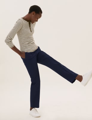 m&s cotton straight leg joggers