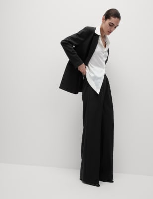 Crepe Tab Detail Wide Leg Trousers curated on LTK